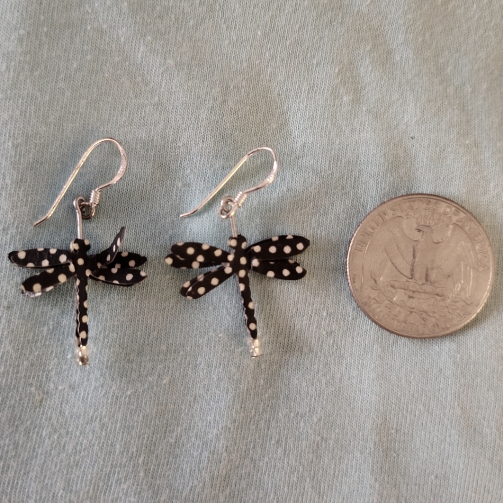 Paper dragonfly earrings